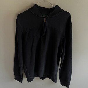 Perry Ellis Navy Sweater 1/4 Zip Size Large